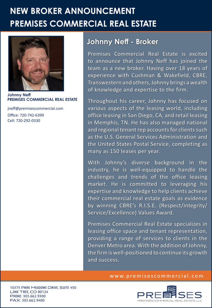 New Broker Announcement – Johnny Neff